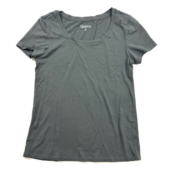Quince Round Neck Basic Tee Shirt Grey Size Small - Picture 1 of 5
